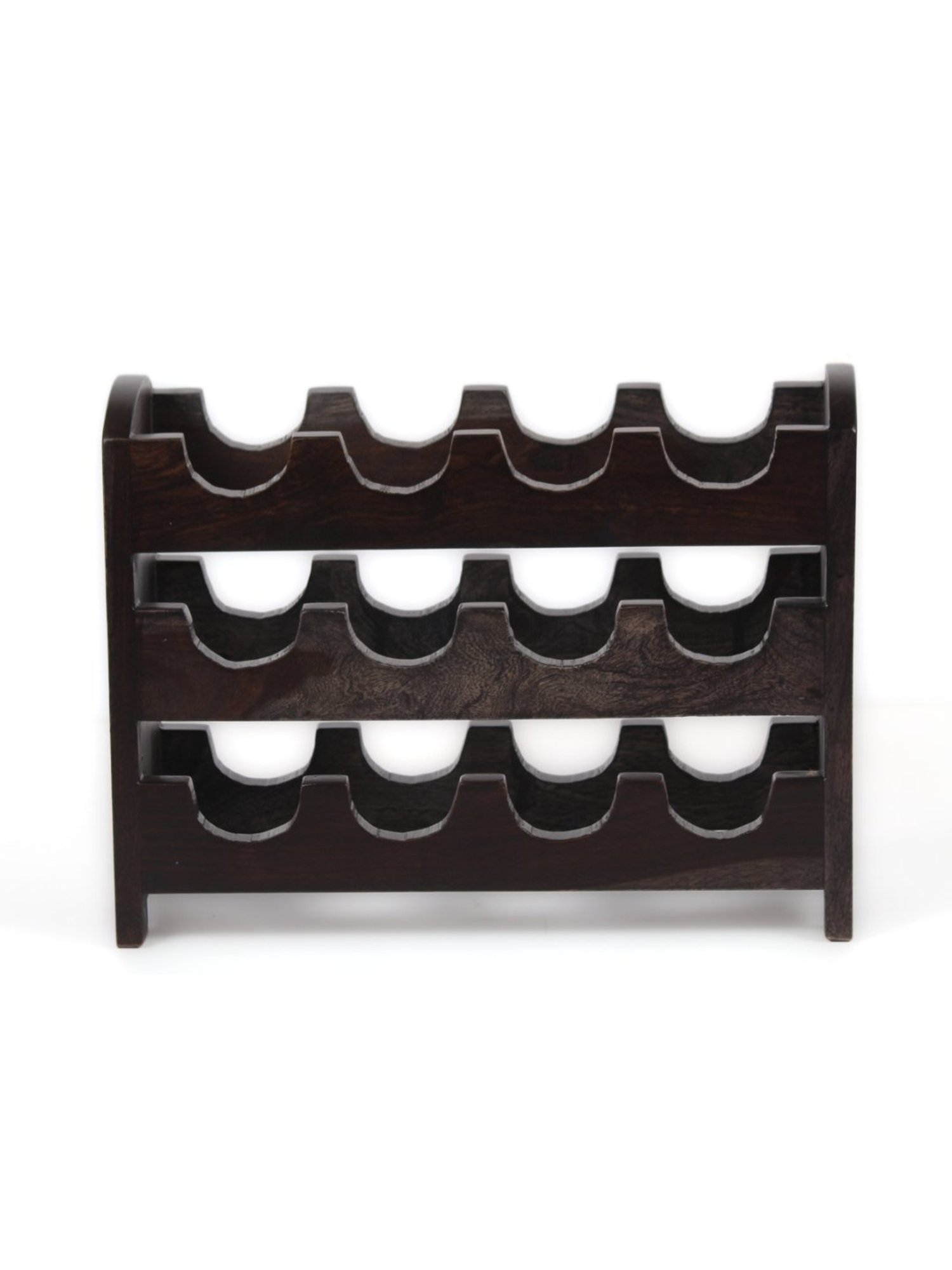 Ikiriya Kassel Dark Brown Wood Wine Rack
