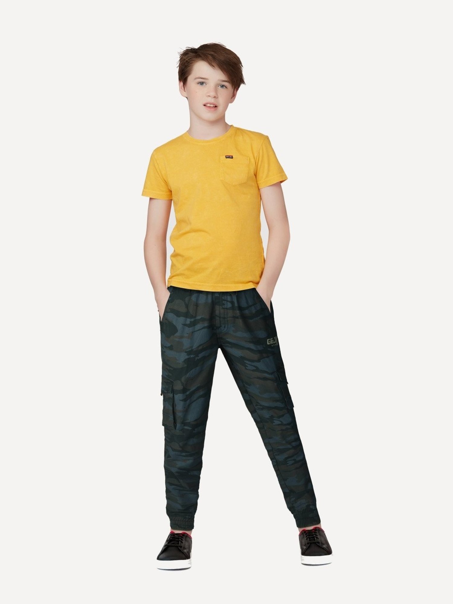 Gini & Jony Boys Navy Cotton Printed Trousers