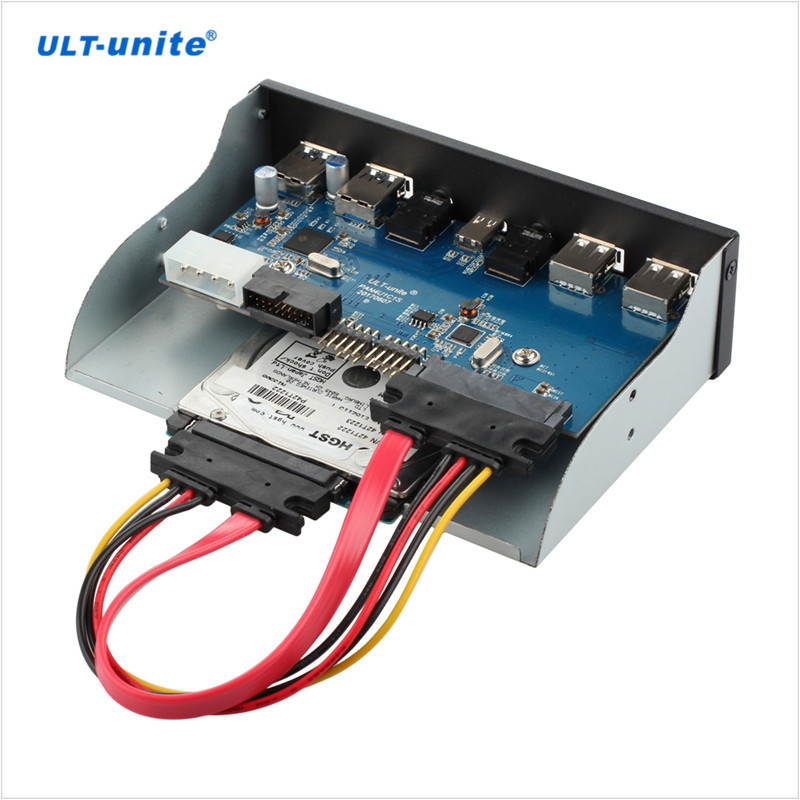 Plugadget 5.25 Inch USB 3.0 2.0 USB Type C HD Audio Port Front Panel aluminum usb type-c