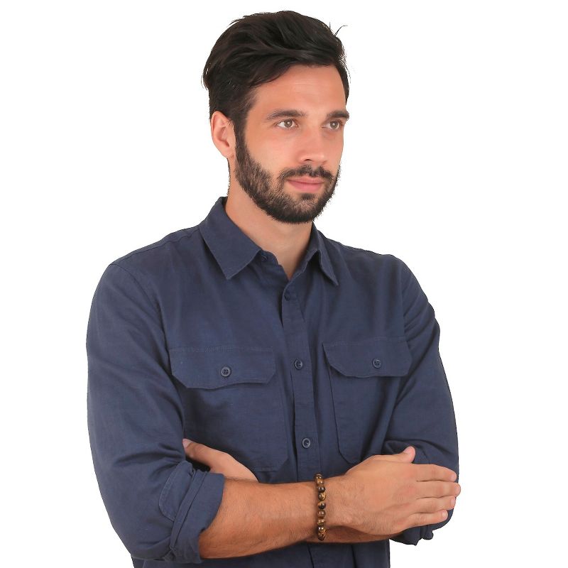 Men's West Coast Jewelry Stainless Steel Brown Leather Braided and Beaded Bracelet