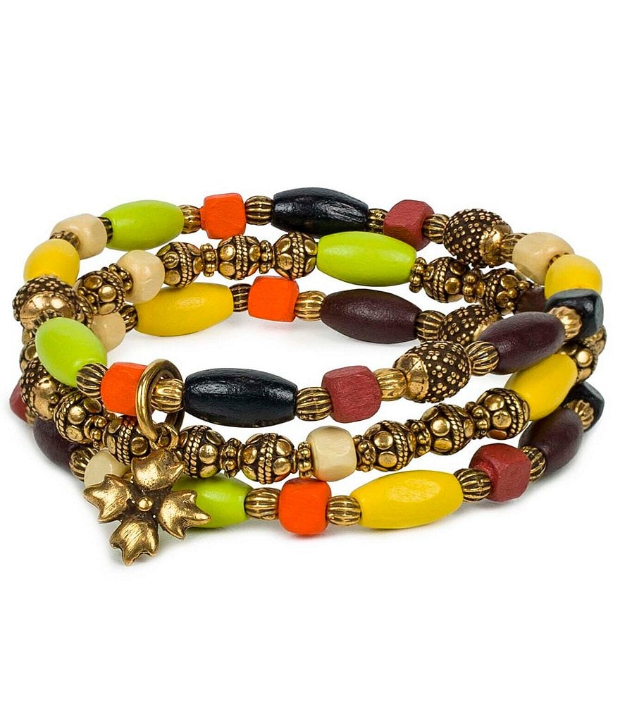 Patricia Nash Wood Bead Stretch Bracelet Set