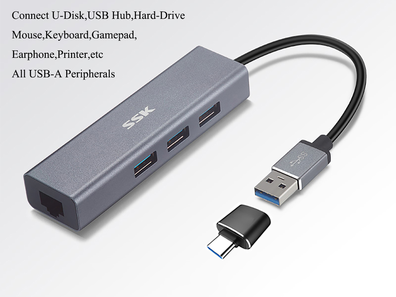 USB C Adapter, USB C to USB A 3.0 Adapter,USB C male to USB A female Converter with OTG function for MacBook , Google Chromebook Pixelbook , Samsung Galaxy S9 S8 S8+ Note8,Tablets,Smart phone and more