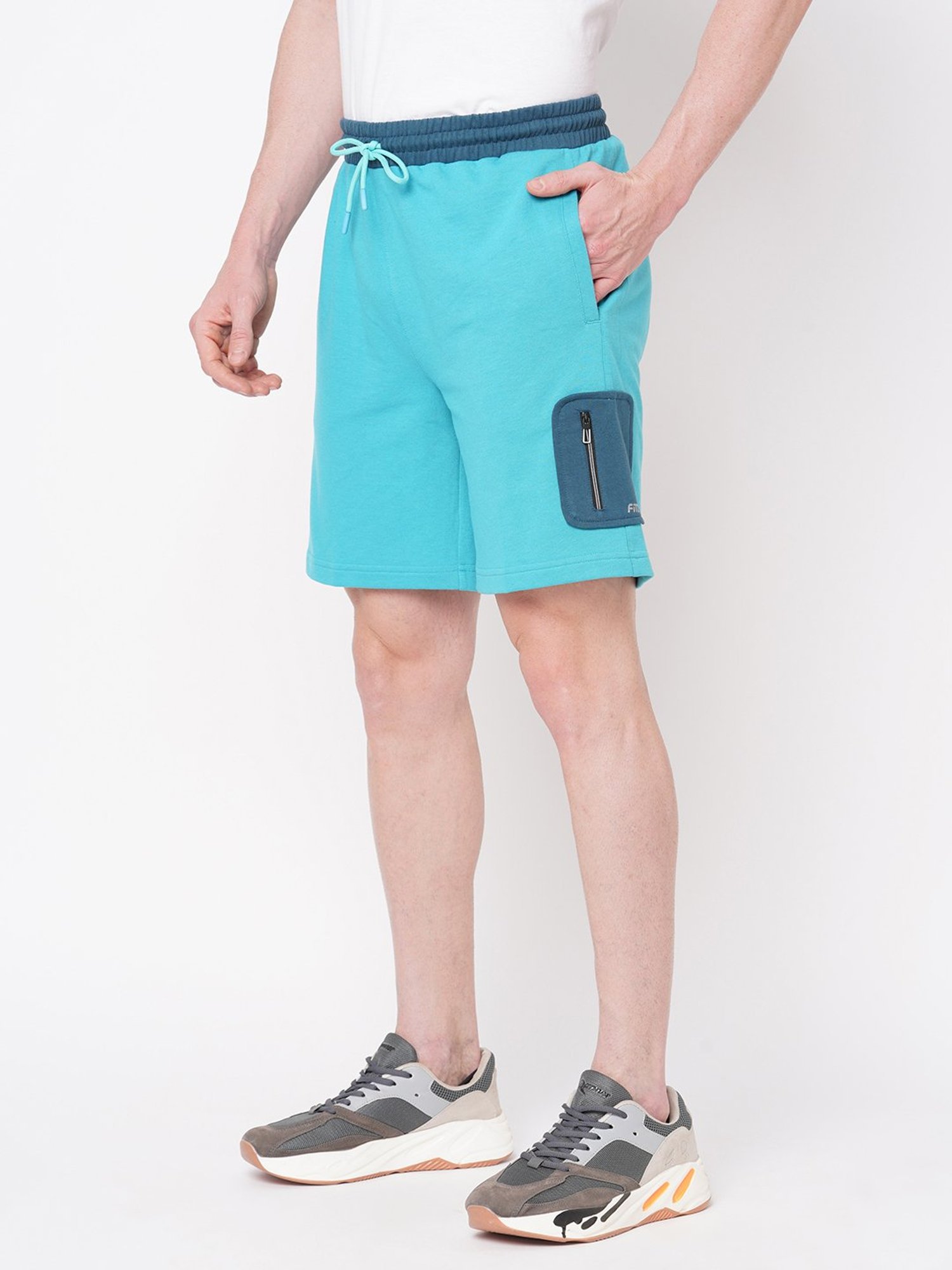 Fitz Blue Slim Fit Sports Shorts