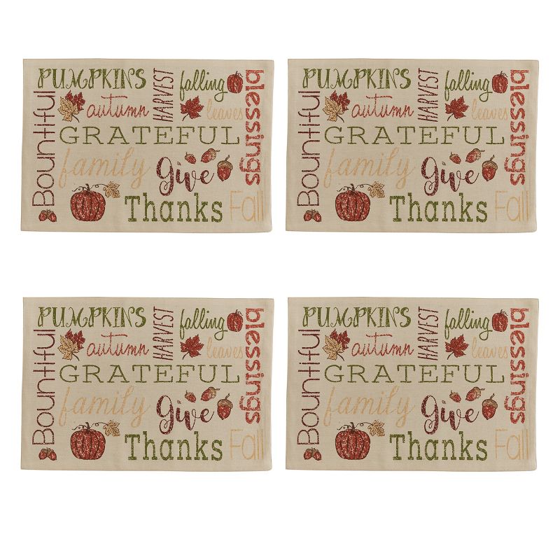 Park Designs Harvest Sentiments Placemat Set - Beige
