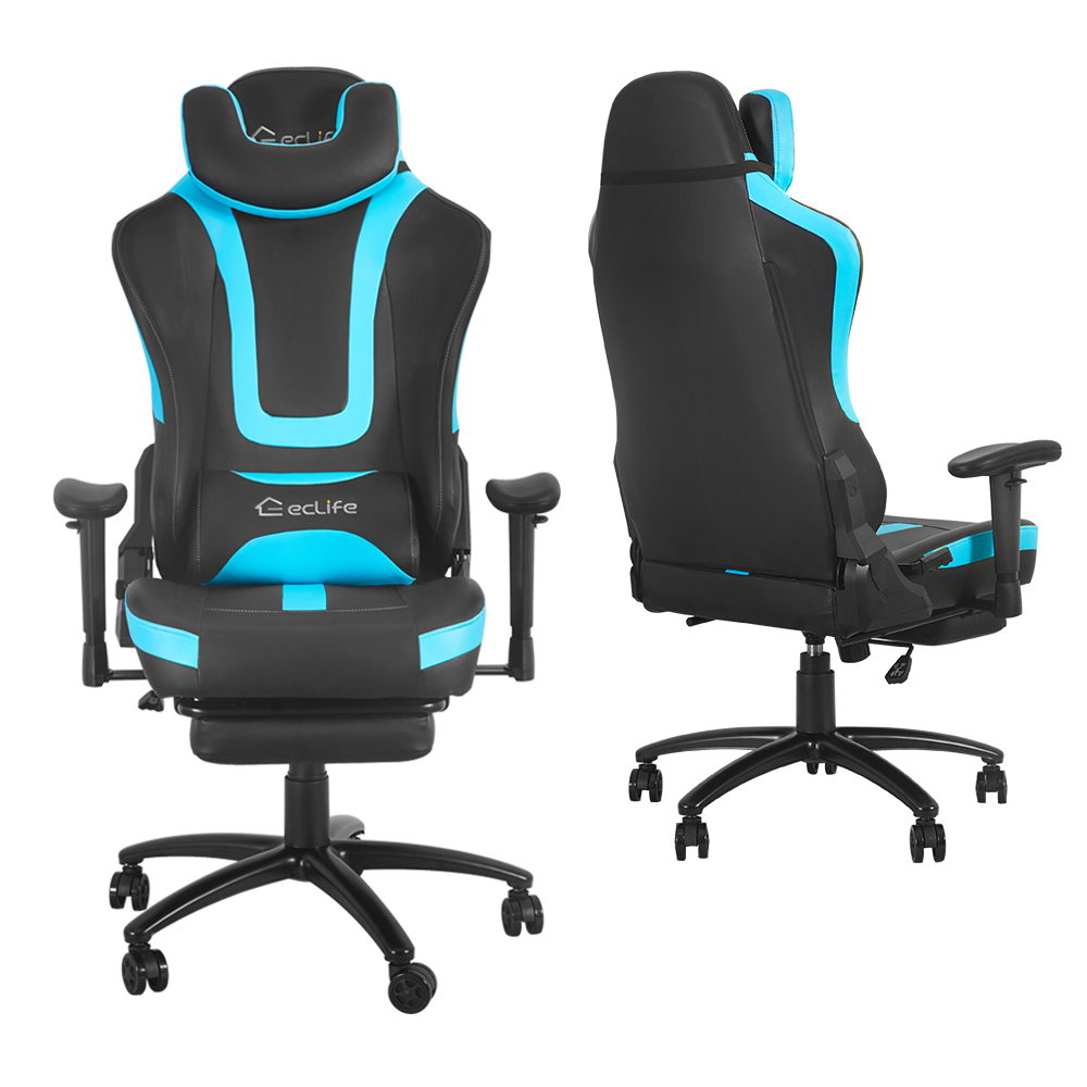 Ergonomic Racing Gaming Chair LUCKWIND Racing Chair
Massage Gaming Chair Office Chair Height Adjustment Recliner Swivel Rocker With Adjustable Headrest Retractable Footrest And Massage Lumbar Pad