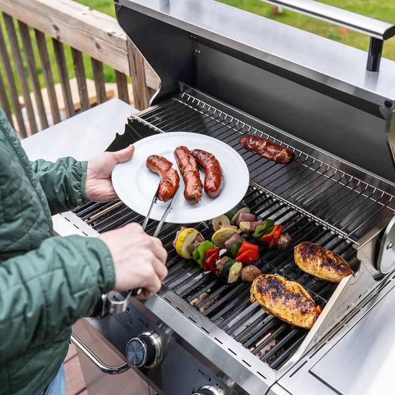 4-Burner Propane Stainless Steel Gas Grill with ClearView Lid Model 41847NG - Monument Grills