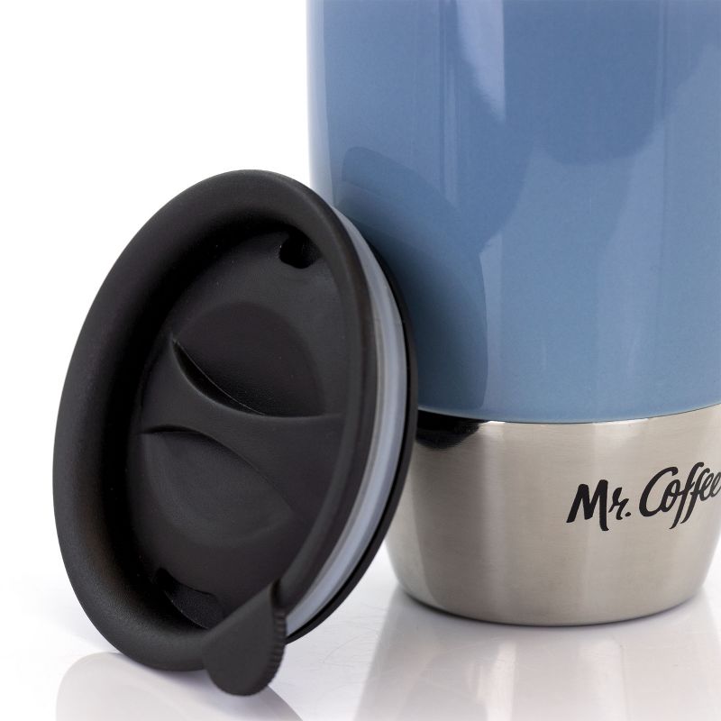 Mr. Coffee Couplet Pastel 3 Piece 15 Ounce Stoneware and Stainless Steel Travel Cups
