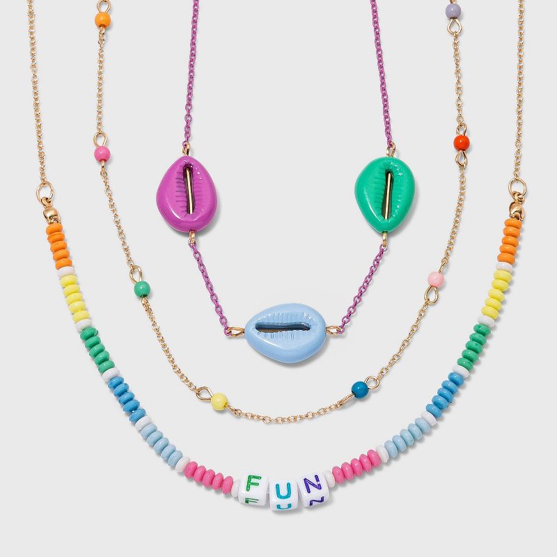 Girls' 3pk Beaded Necklace Set - Cat & Jack™
