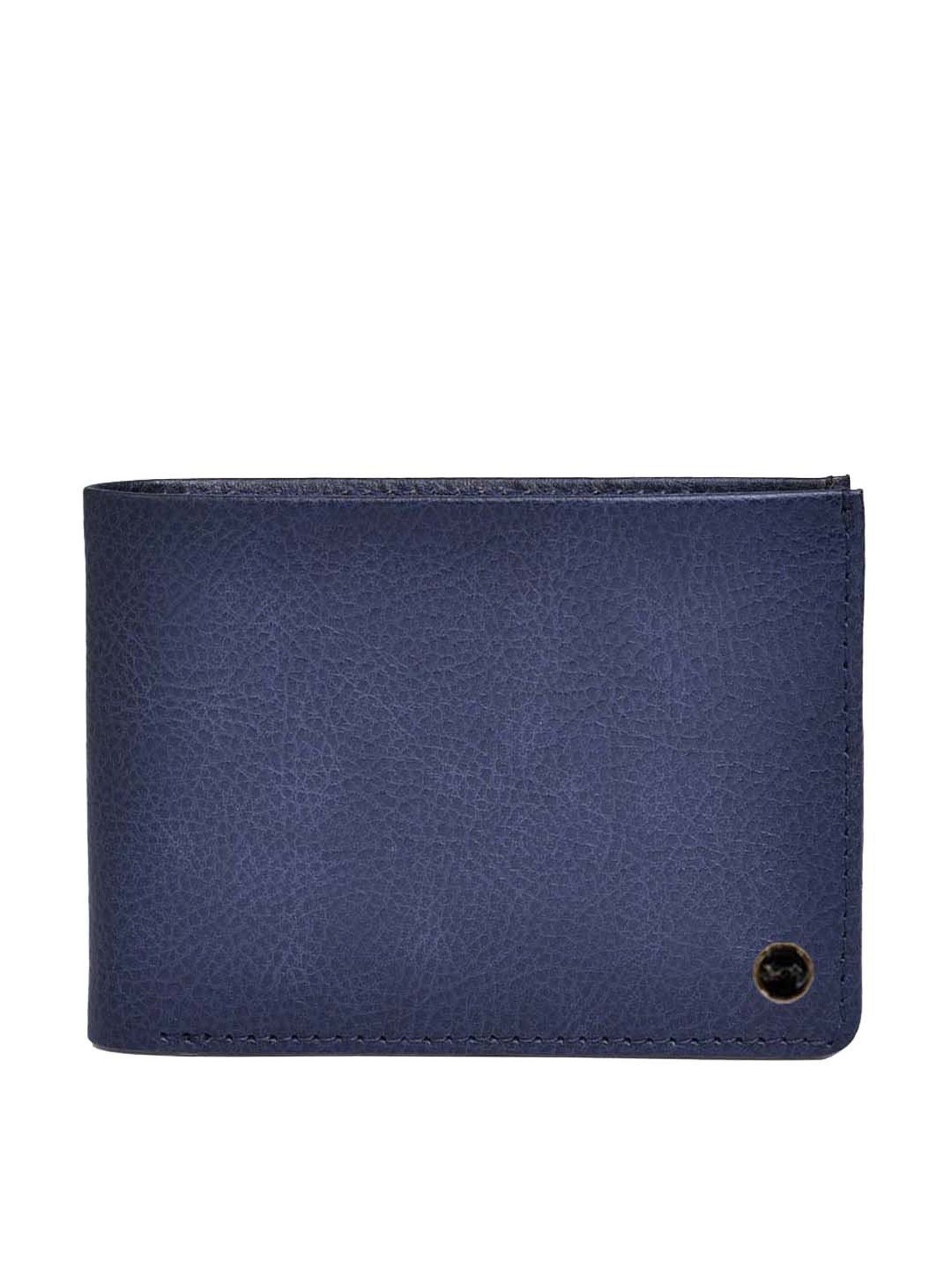 BELWABA Navy Casual Leather Bi-Fold Wallet for Men