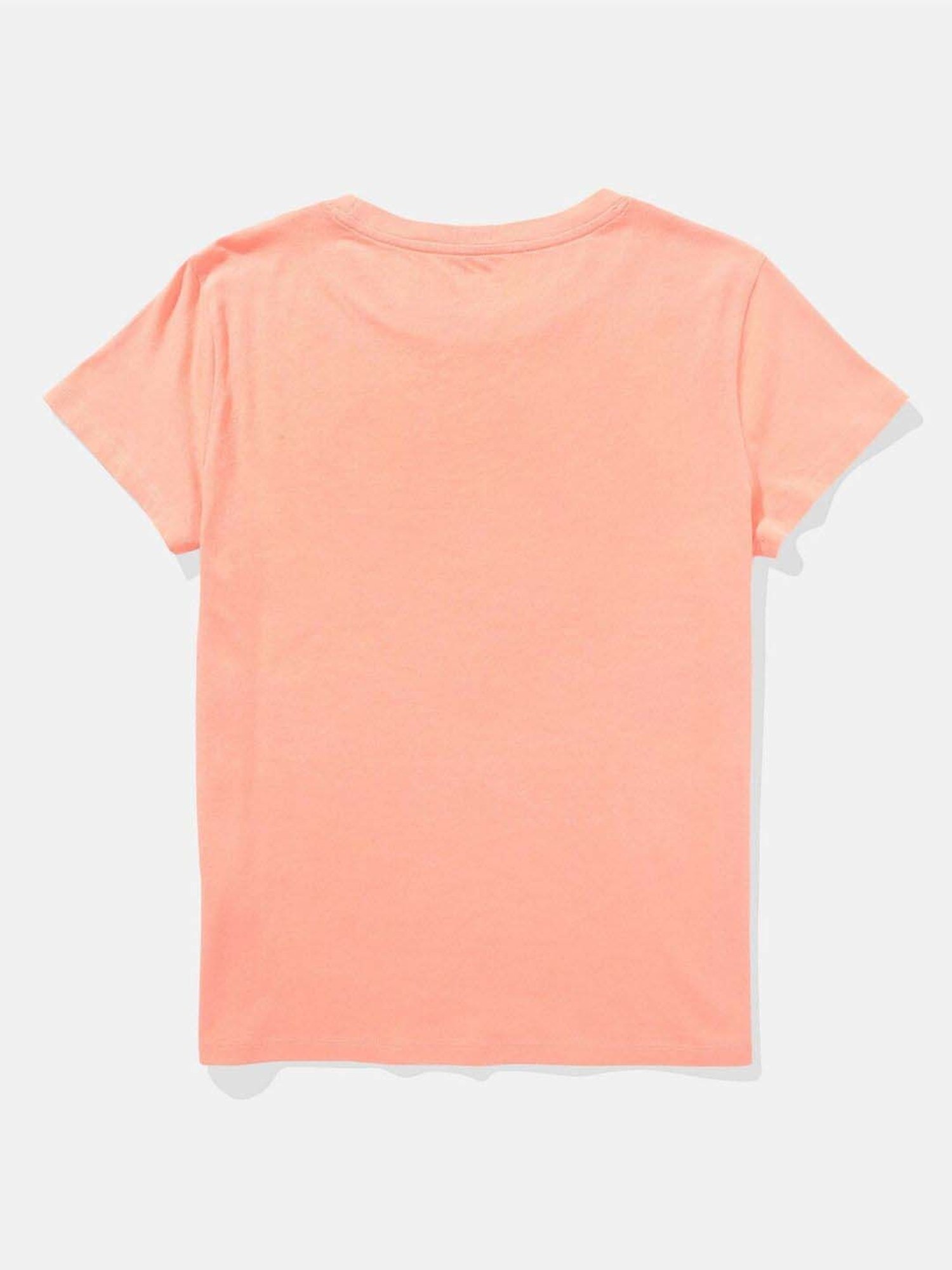 American Eagle Outfitters Peach Cotton Printed T-Shirt