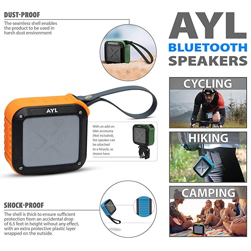 Bluetooth Speakers Portable Wireless Shower Speaker Waterproof IPX6 Shockproof Loud Bass Volume with Small Durable Design Perfect for Bathroom Travel Car Home by  SoundFit Black