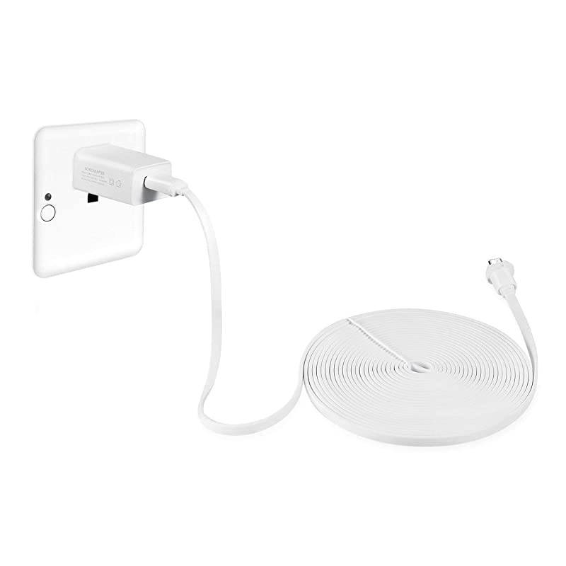 1-Pack Solar Panel with Internal Battery Bundled with 2-Pack Weatherproof Power Cable Compatible with Blink Outdoor & Blink XT2/XT Camera (White)