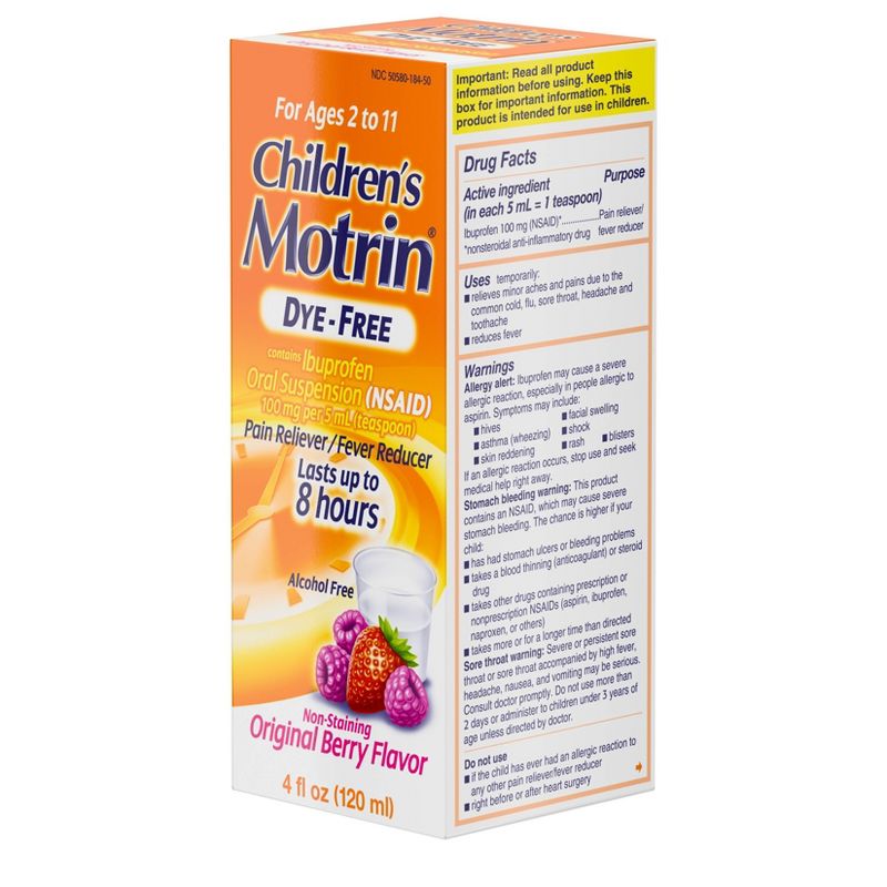 Children's Motrin (NSAID) Oral Suspension Dye-Free Pain Reliever - Berry - 4 fl oz