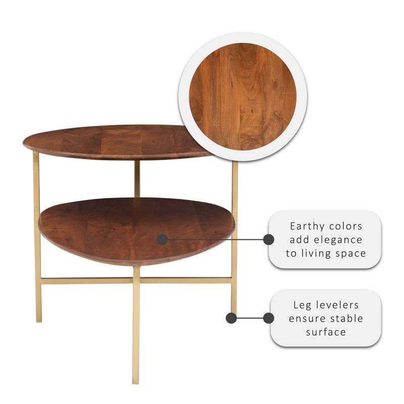 Charmane 2 Tier Coffee Table Gold - Powell Company