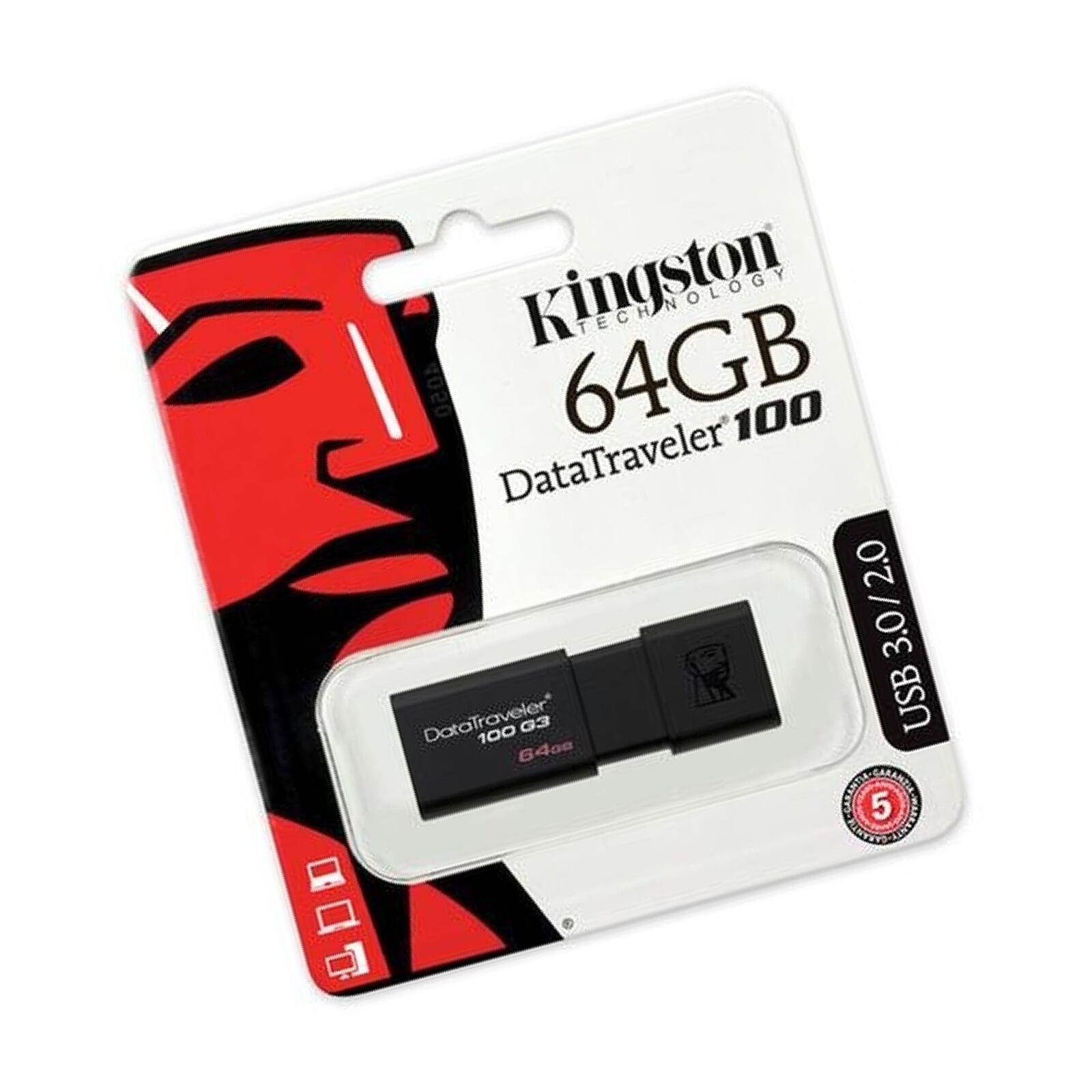 Kingston Digital 64GB 100 G3 USB 3.0 DataTraveler (DT100G3/64GB)