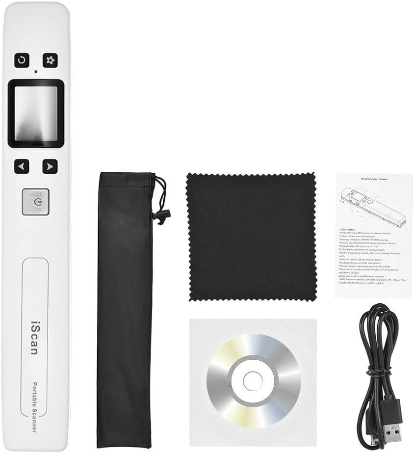 Document Scanner Portable Document High Speed Scanning A4 Size JPEG/PDF BLACK