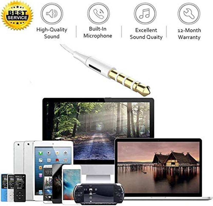 2 Pack Headphones Earphones Earbuds 3.5mm Wired Headphones Noise Isolating Earphones with Built-in Microphon Volume Control Compatible with Phone 6 Plus SE 5S 4 Pod Pad Samsung Android MP3