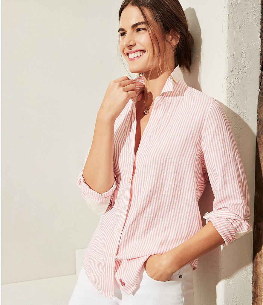 Tommy Bahama Yacht Me Knot Long Sleeve Linen Blend Shirt