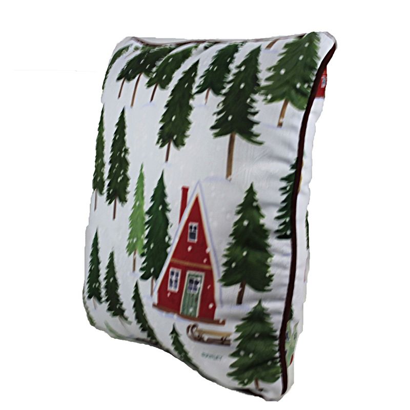 Christmas 18.0" Alpine Cabin Pillow Pine Tree Indoor Outdoor  -  Decorative Pillow