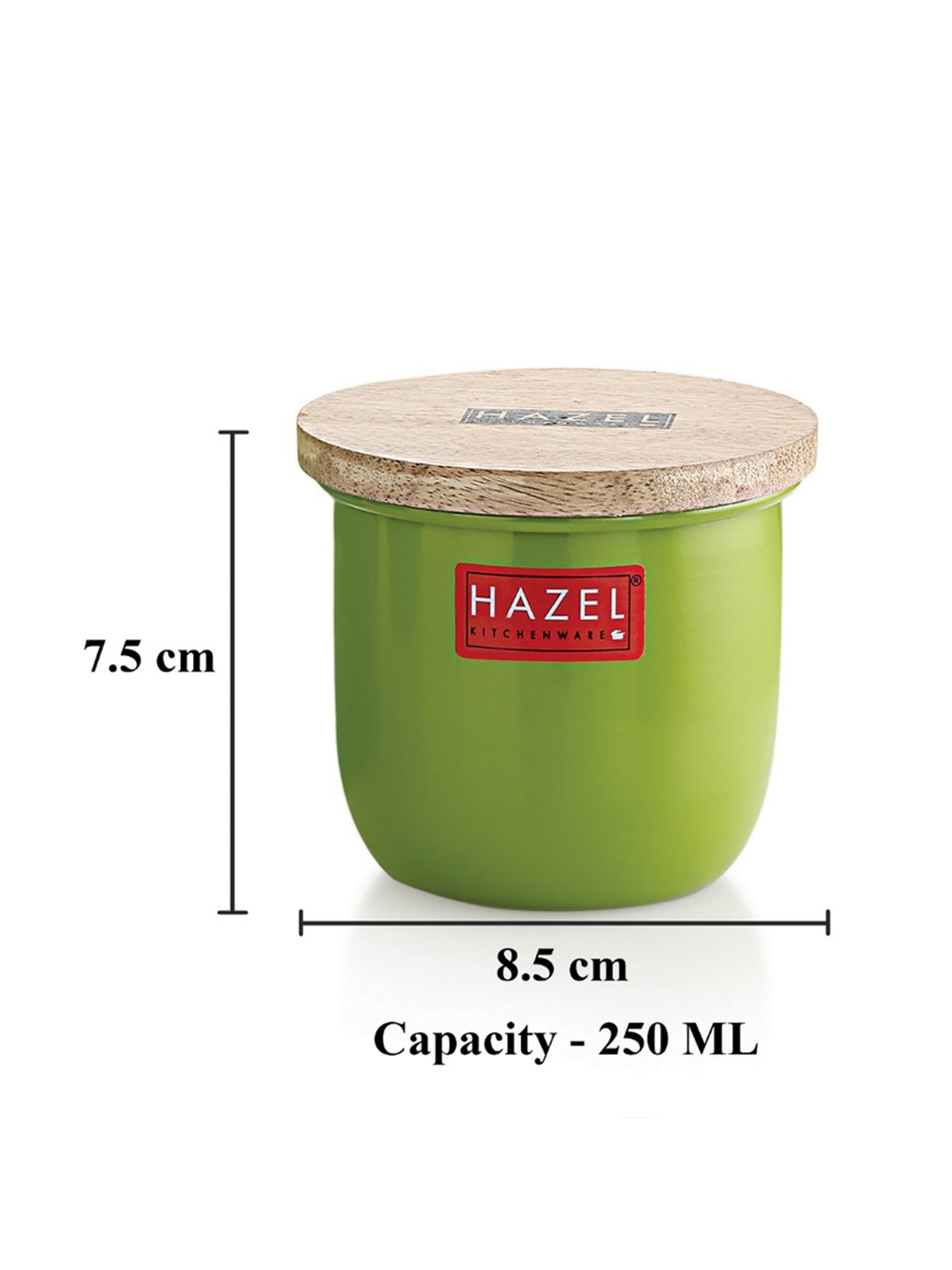 HAZEL Green Galvanised Iron Dry Fruits Box with Lid - Set of 4 (0.25L)