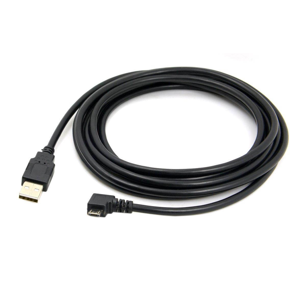 Left Angled 90 Degree Micro USB Male to USB 2.0 Data Charge Cable for Cell Phone
