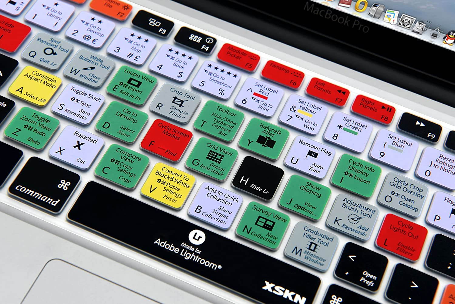 XSKN for Adobe InDesign Shortcut Keyboard Cover Functional Hotkey Design Hot Keys Silicone Rubber Skin for MacBook Pro 13" 15" 17" (with or w/Out Retina Display) iMac and MacBook Air 13", US EU Both