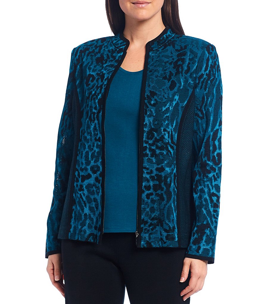 Kasper Glen Plaid Notch Lapel Two Button Front Pocket Jacket