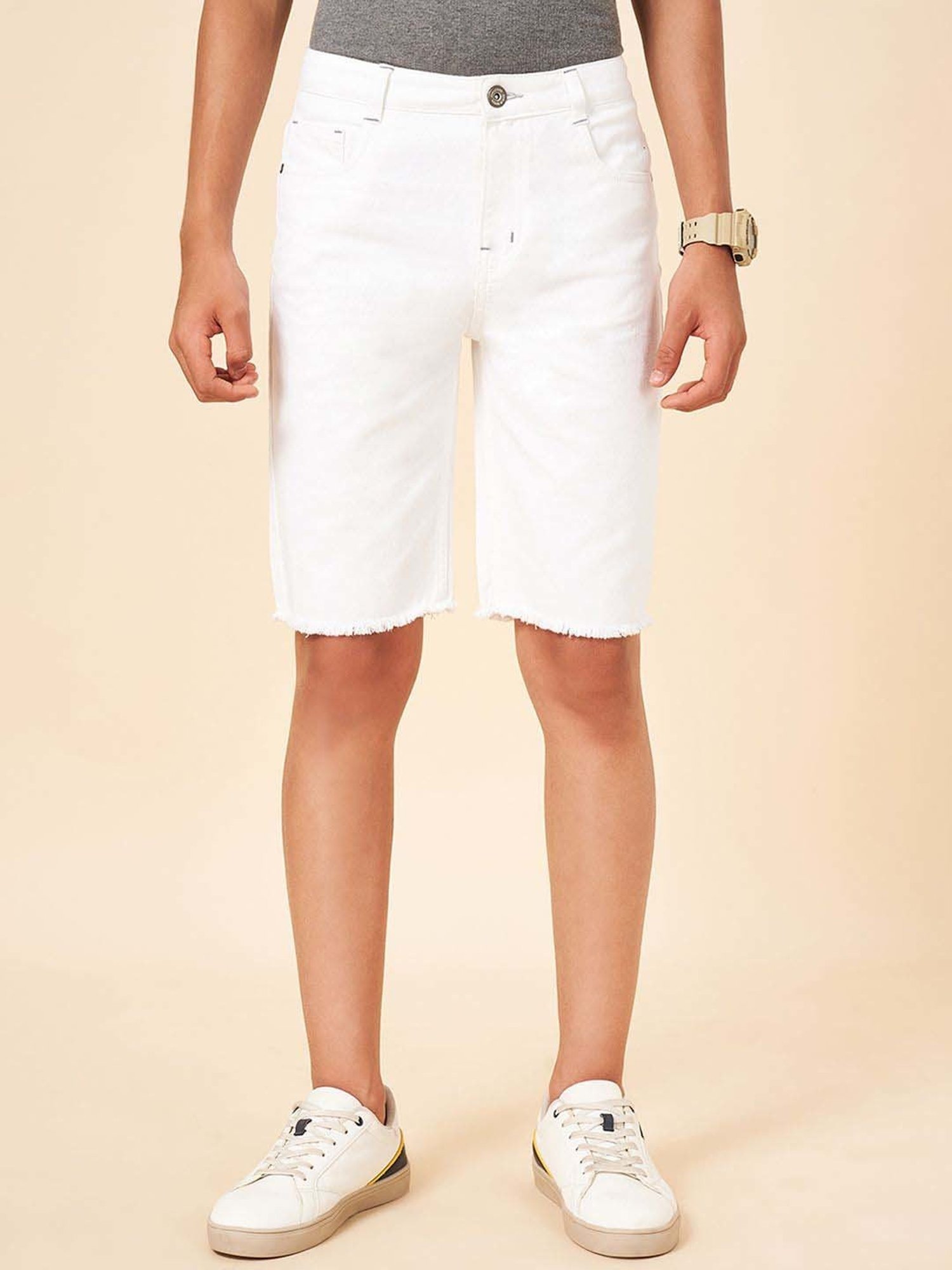 Coolsters by Pantaloons Kids Bright White Cotton Solid Shorts