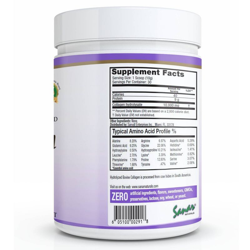 Sanar Naturals Hydrolyzed Collagen Peptide Powder - 10.58oz