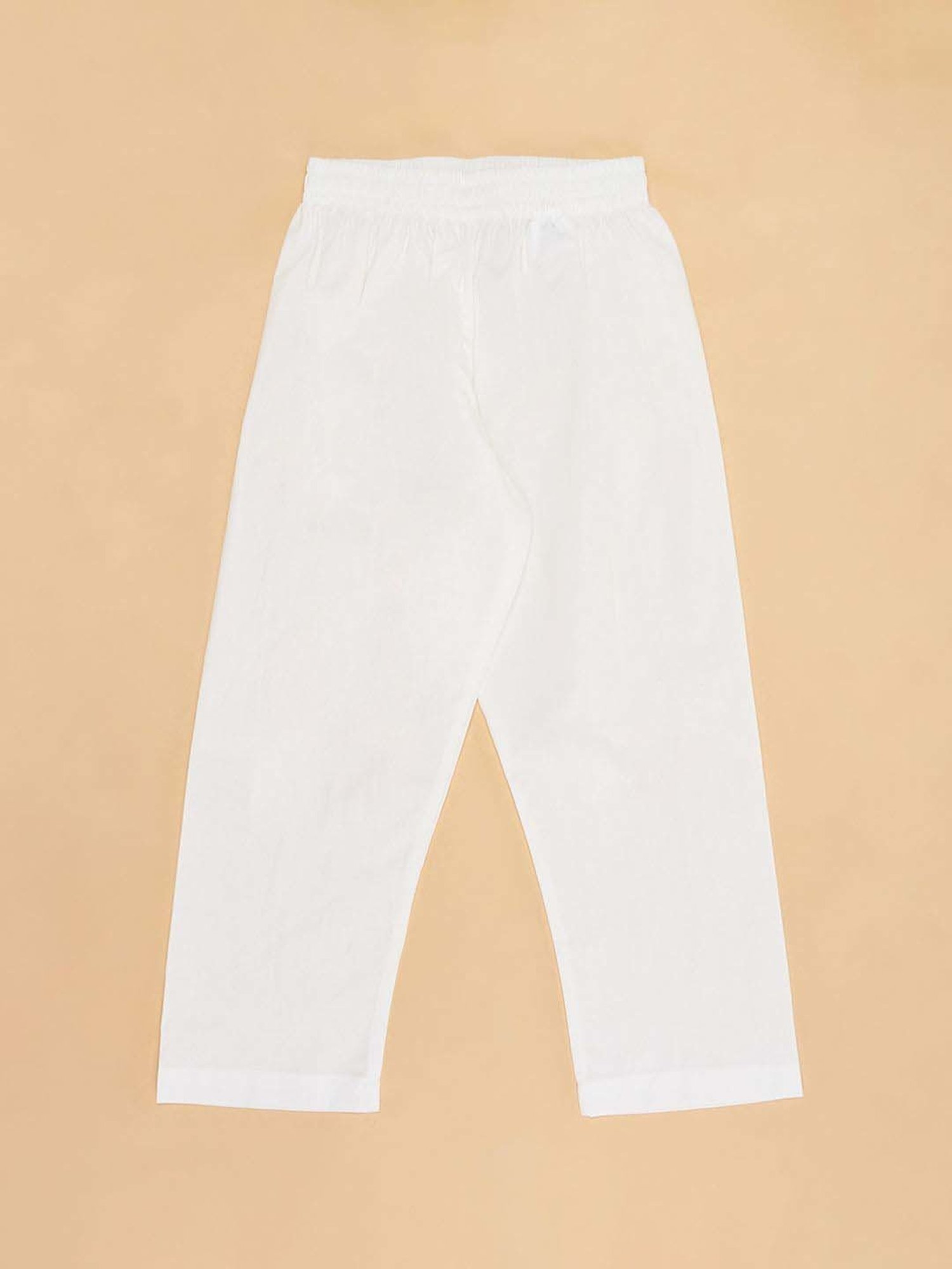 Indus Route by Pantaloons Kids Purple & White Self Pattern Full Sleeves Kurta Set