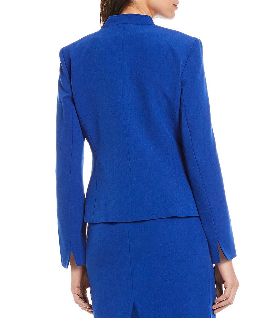 Kasper Stand Collar One Button Front Jacket