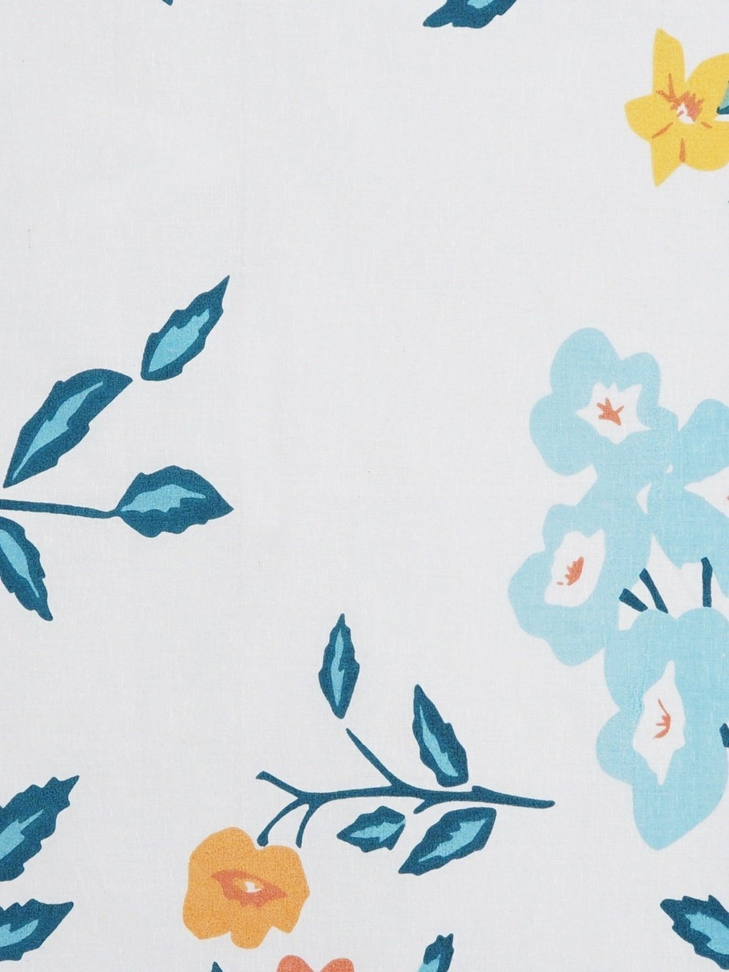 SEJ by Nisha Gupta Floral Brown 160 TC Cotton Single Bed Sheet with 1 Pillow Cover