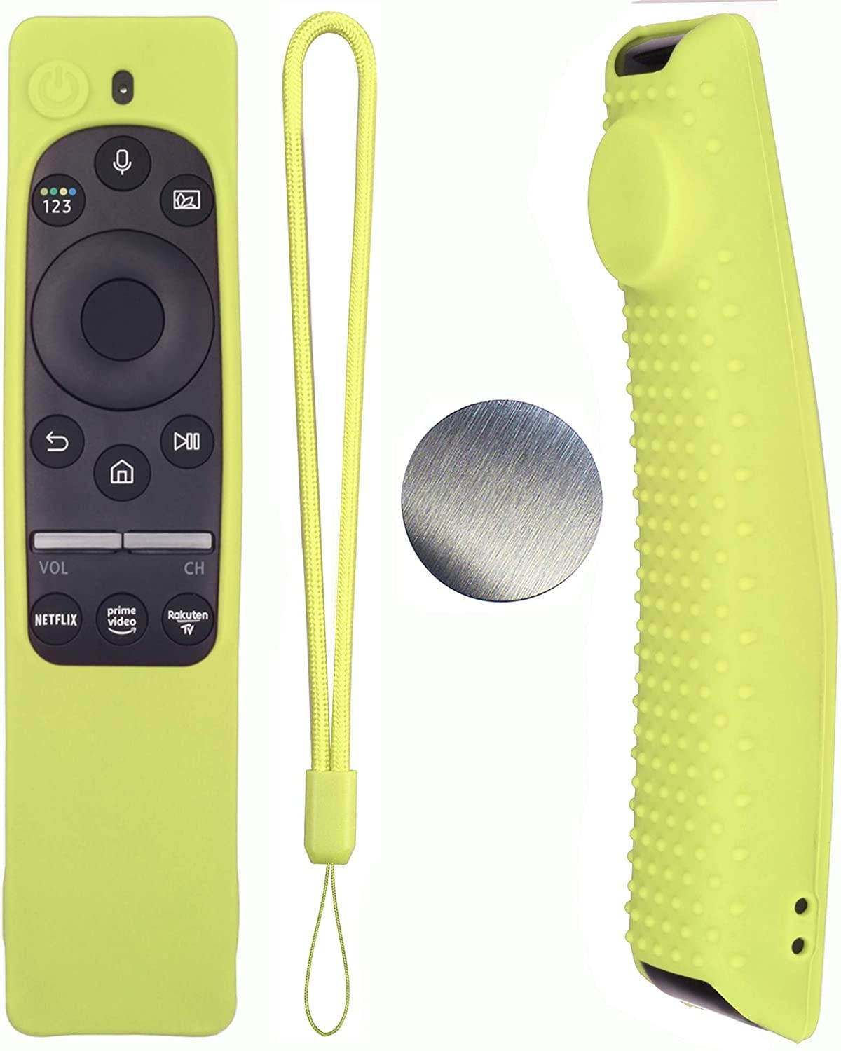Silicone Protecitve Case Cover for Samsung Smart TV Remote Control BN59 Series, with Magnet Anti-Lost Shockproof Soft Anti Slip Shockproof Remote Control Skin Sleeve Protector (Luminus Green)