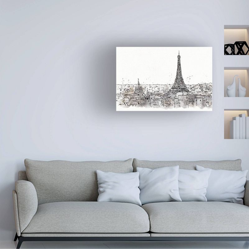 12" x 19" Anne Tavoletti 'Skyline Sketches II No Words Flowers' Unframed Wall Canvas - Trademark Fine Art