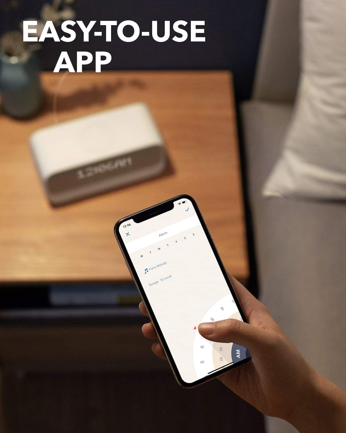 Soundcore Wakey Bluetooth Speaker Powered by Anker, Alarm Clock, Stereo Sound, FM Radio, White Noise, Qi Wireless Charger with 7.5W Charging for iPhone and 10W for Samsung