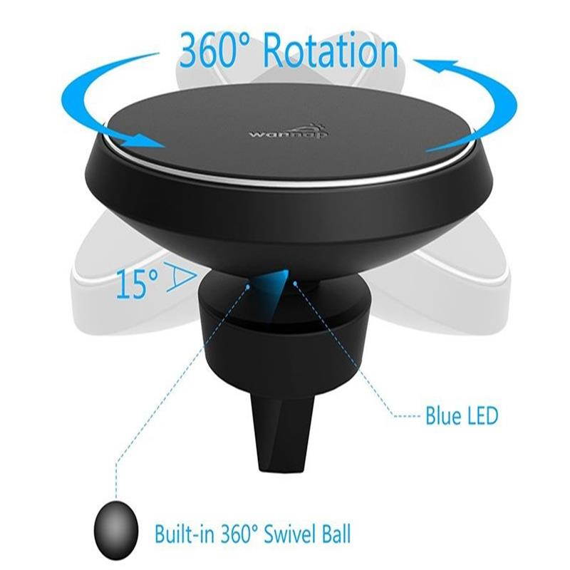 Wireless QI Car Charger Magnetic Air Vent Mount