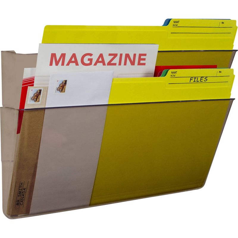 Storex 12pk Snap & Stack Wall File Pockets - Gray