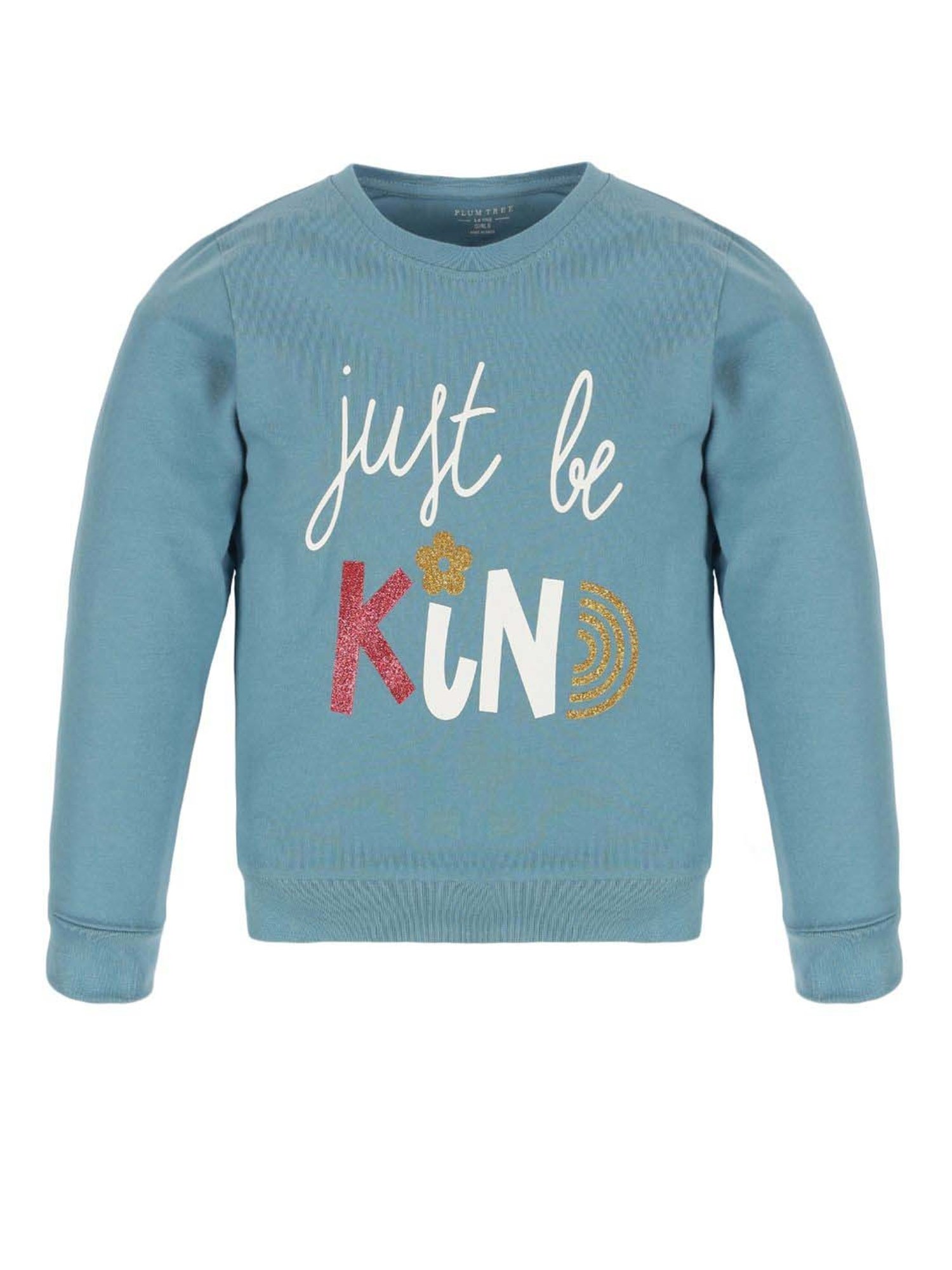 Plum Tree Kids Blue & White Cotton Printed Full Sleeves T-Shirt Set