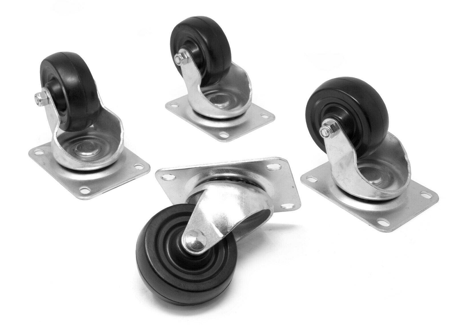 WEN CA2223W 3-Inch 220-Pound Capacity Rubber Swivel Plate Caster (4-Pack)