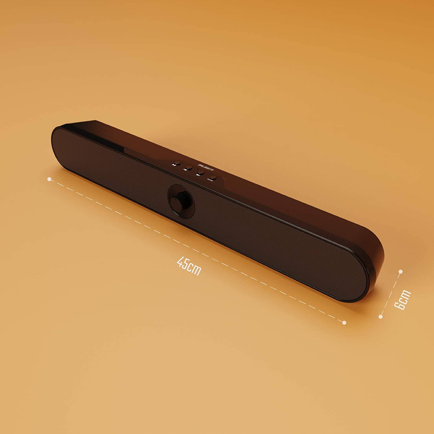 Mini Bluetooth Speaker PC Sound bar, Portable & USB Powered, Perfect for Gaming or Computer Speakers/PC Speakers for Desktop Computer or Monitor, 3.5mm Jack, Micro SD Card Slot, USB
