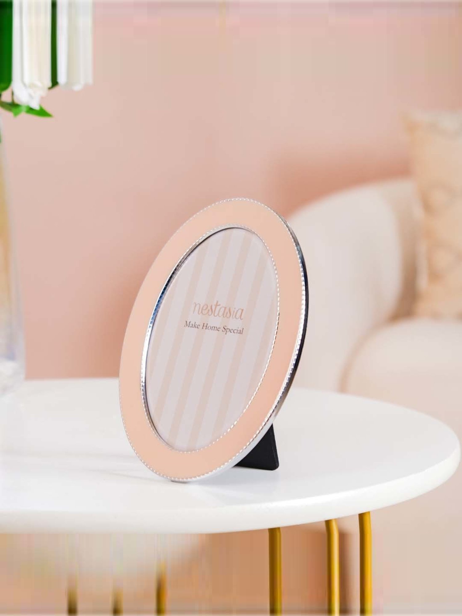 Nestasia Glossy Finish Peach Oval Photo Frame 7 Inches x 5 Inches