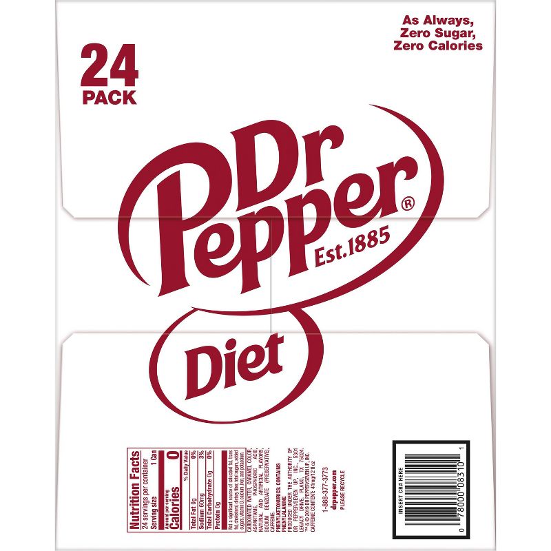 Diet Dr Pepper Soda - 24pk/12 fl oz Cans