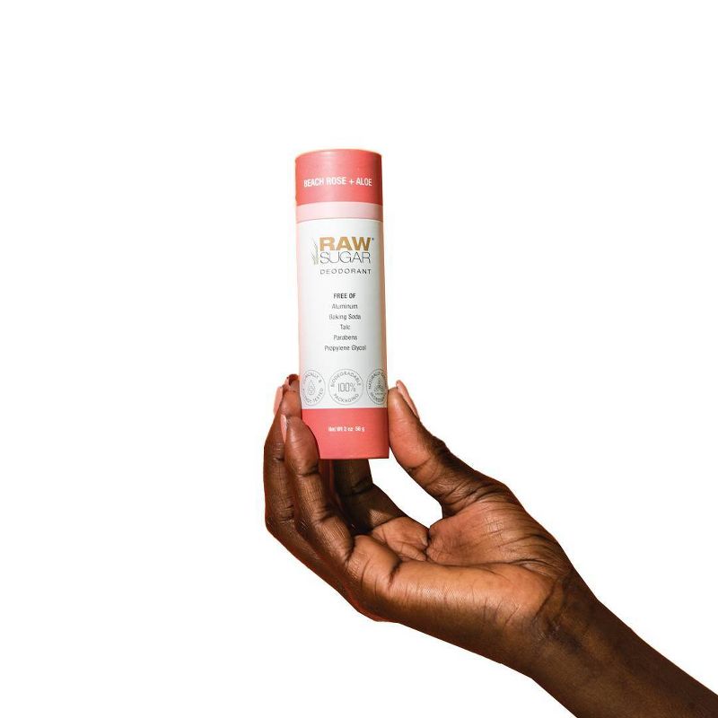 Raw Sugar Deodorant Beach Rose + Aloe - 2 oz