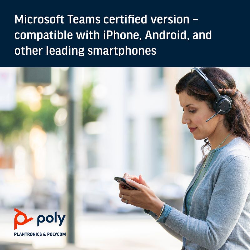 Plantronics Voyager Focus UC Headset B825m for Microsoft with a Charge Stand - Dual Ear (Stereo) Headset - Microsoft Teams Certified Version - Plantronics a Poly Company