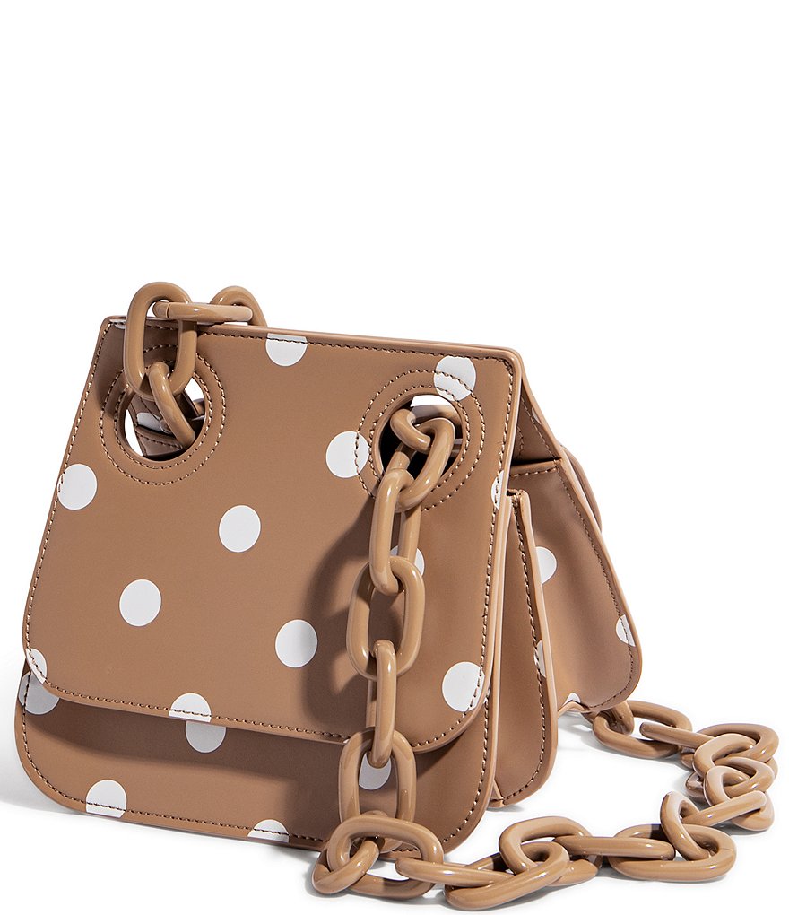 House of Want OG Polka Dot Vegan Leather Chain Link Strap Shoulder Bag