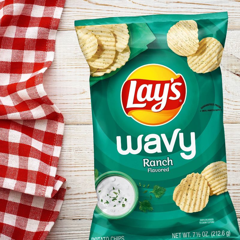 Lay's Wavy Ranch Flavored Potato Chips - 7.75oz
