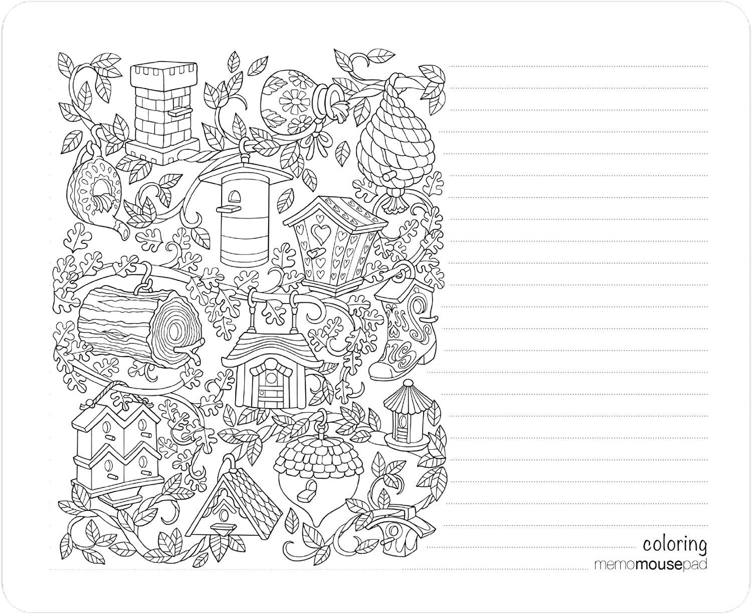 Action Coloring Mousepad &bull; Garden Paths &bull; Pages for Notes and Coloring with Illustrations by Kathryn Marlin