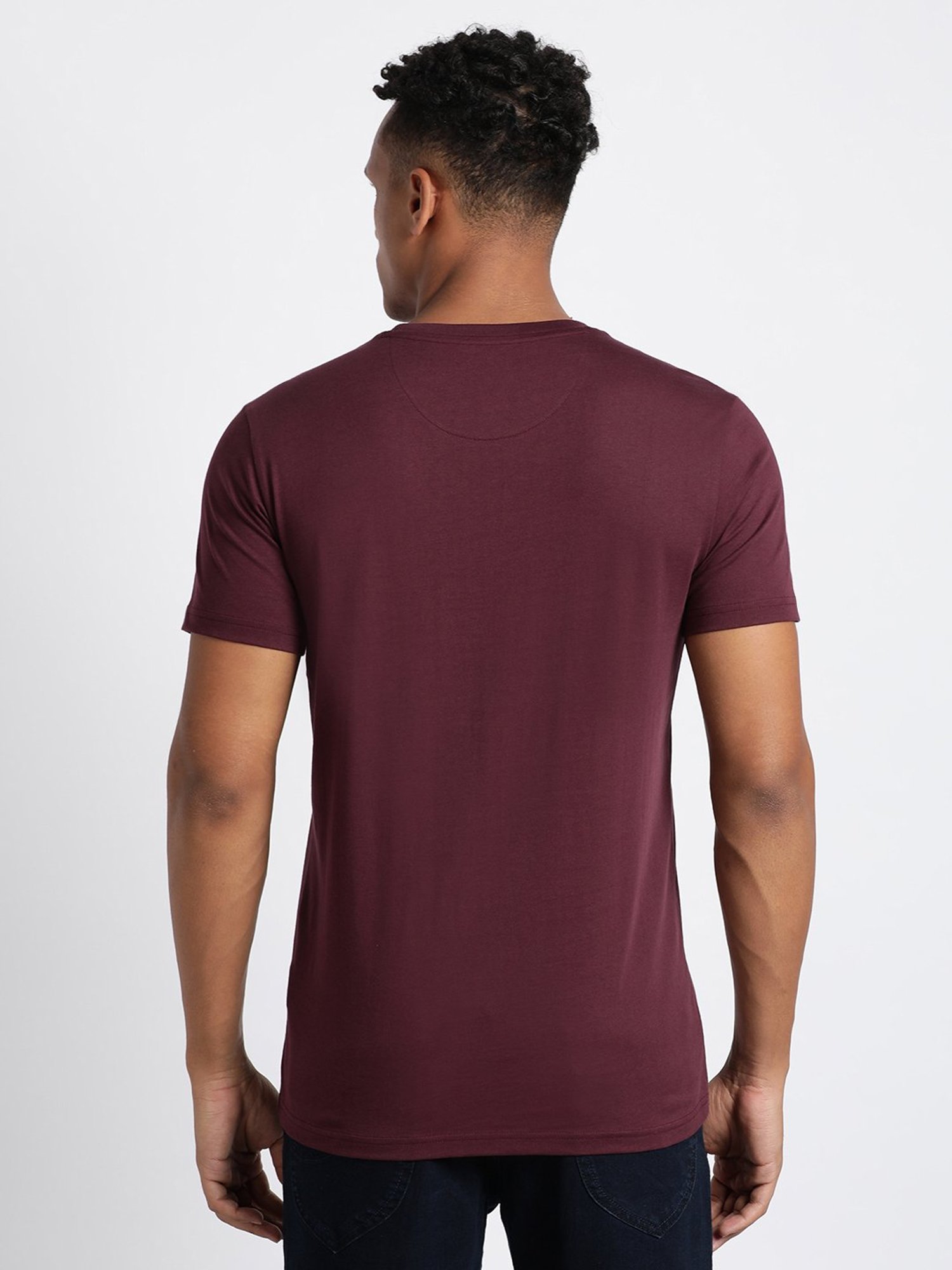 Lee Wine Slim Fit Graphic Print Crew T-Shirt