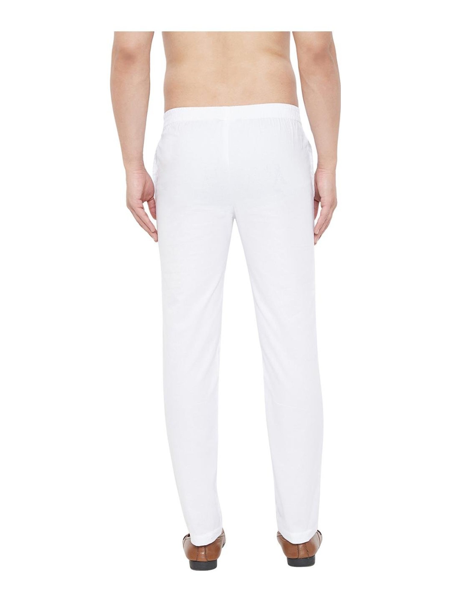 Hypernation White Cotton Trousers