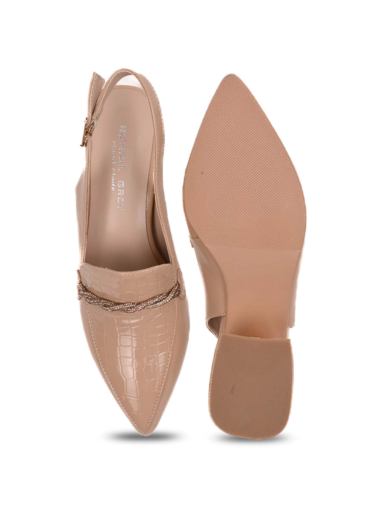 Ronnie Grey Women's Beige Back Strap Sandals